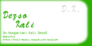 dezso kali business card